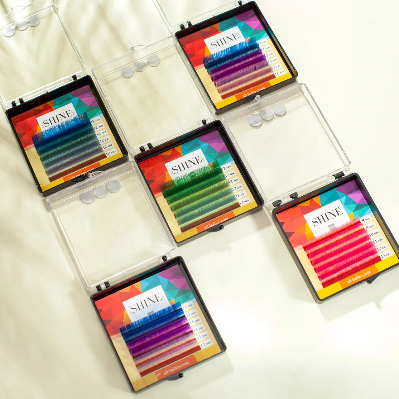 Mini palette Shine (green), mix, 8-13mm.