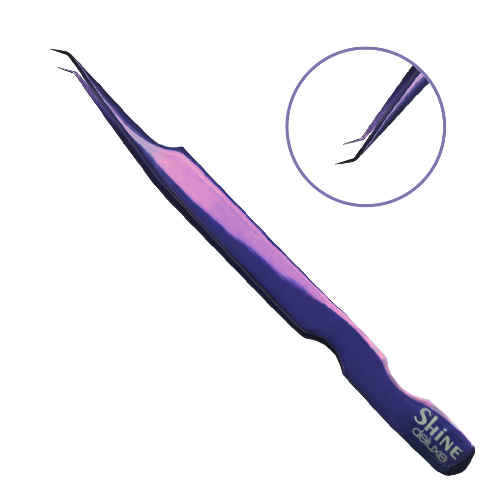 Tweezers SHINE Deluxe L-shaped (purple) 