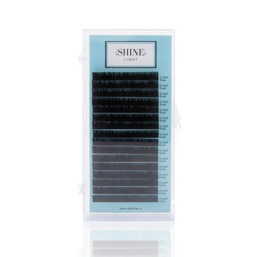 Black eyelashes elSHINE Light, 16 strips, mix